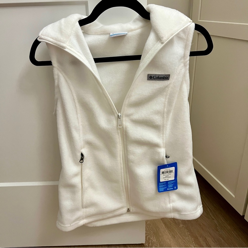 Columbia Women’s Benton Springs Fleece Vest – White – Size S – NWT